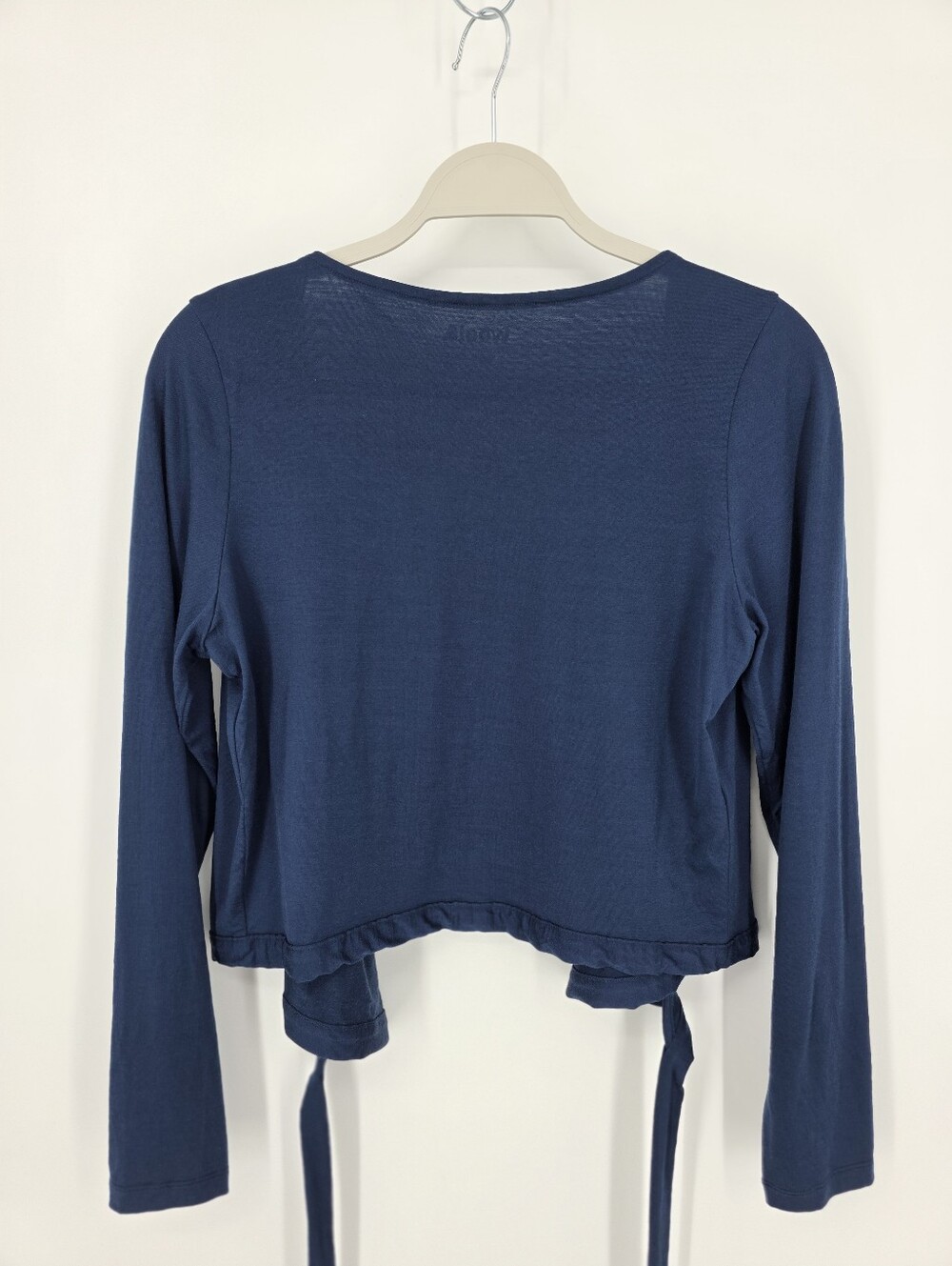 Wool& Merino Blend Blue Wrap Top, Sz M - Picture 4 of 11